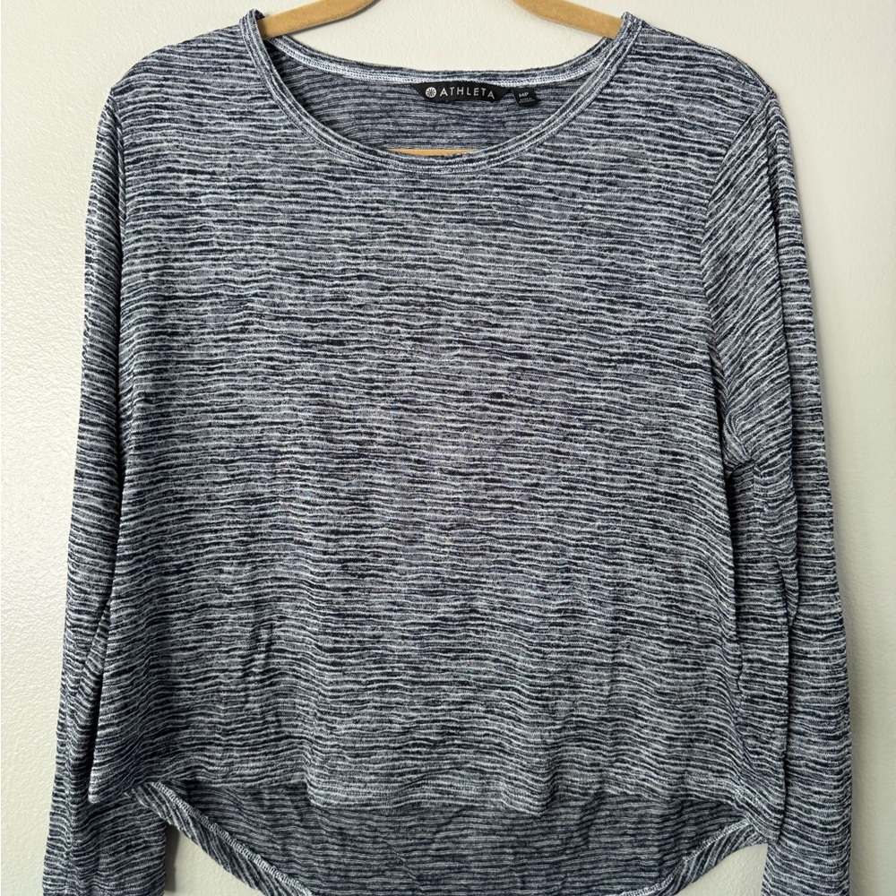 Athleta Gray Asymmetrical Cut Out Long Sleeve Hoodie